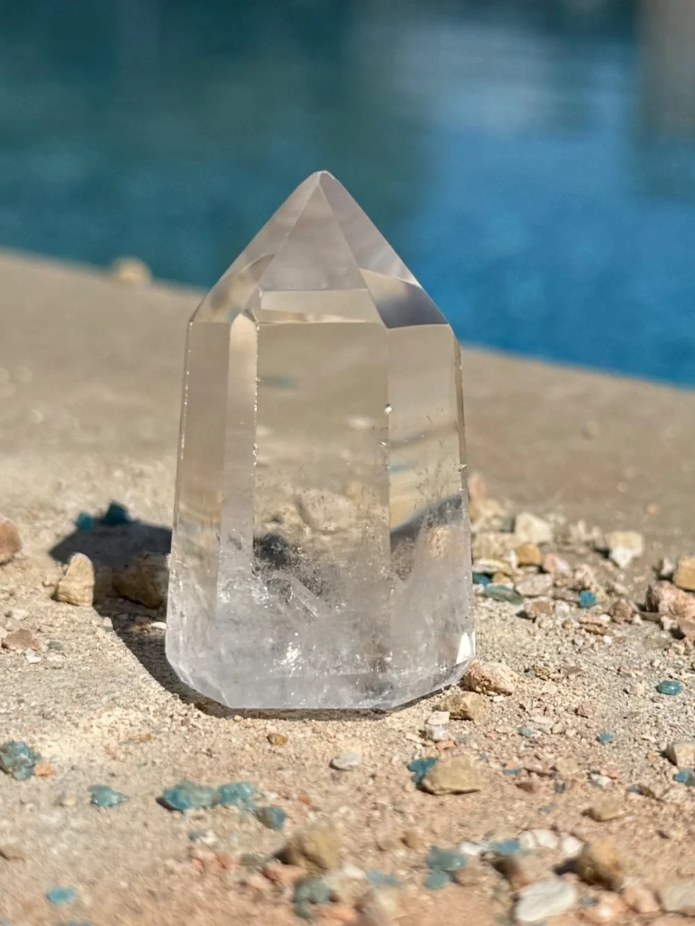 Russian High Polished Clear Quartz Tower Point Crystal